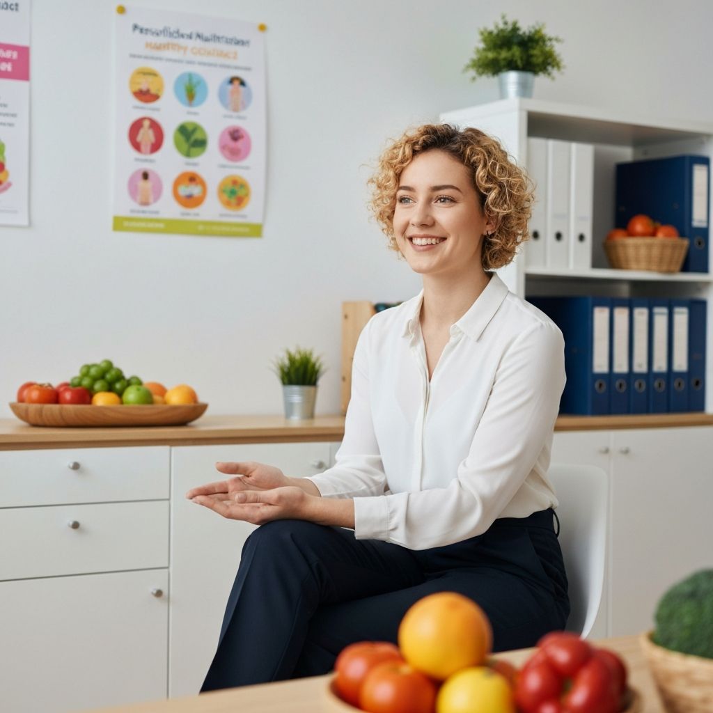 Nutritionist consultant reviewing natural food options
